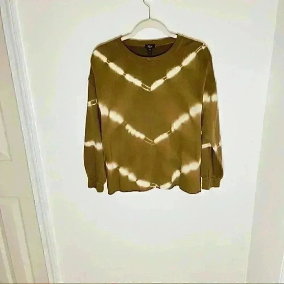 NWT Rails Reeves Tie Dye Sweatshirt In Ivory Chevron Stripe - Picture 2 of 8